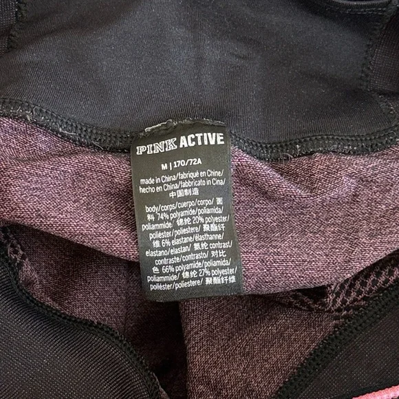 Victoria's Secret PINK Seamless Leggings in Pink and Black Size Medium - Picture 6 of 6